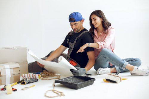 The Young And Cute Family Repairs The Room